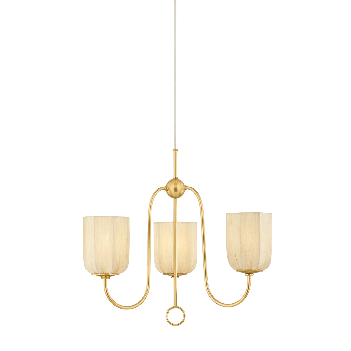 Mitzi Samantha Chandelier in Aged Brass - Detail Close-Up