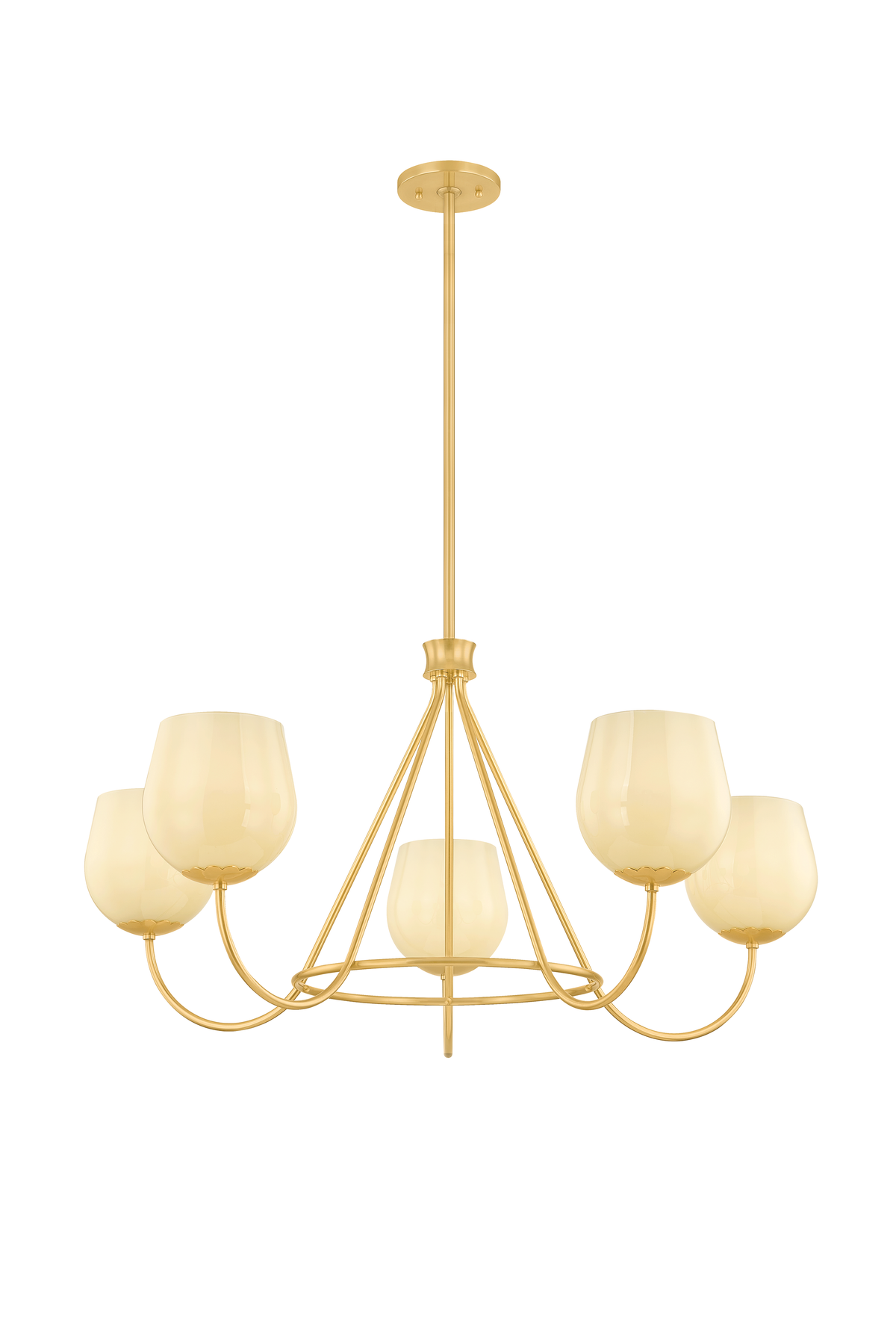 Mitzi Genevieve Chandelier in Aged Brass - Detail Close-Up