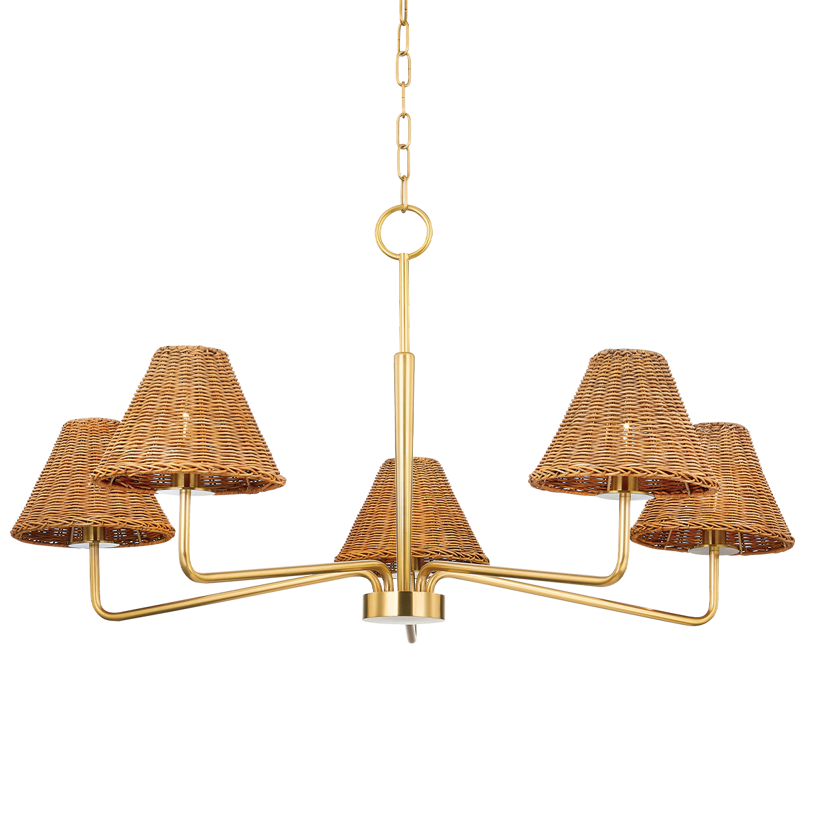 Mitzi Issa Chandelier in Aged Brass - Additional View