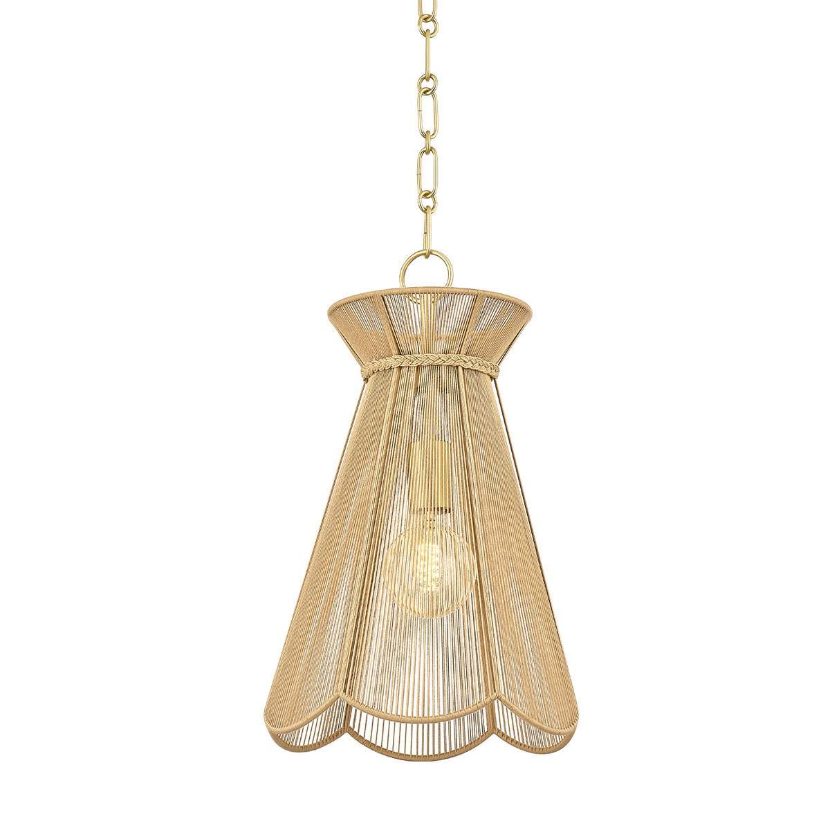 Mitzi Aaliyah Pendant in Aged Brass - Detail Close-Up