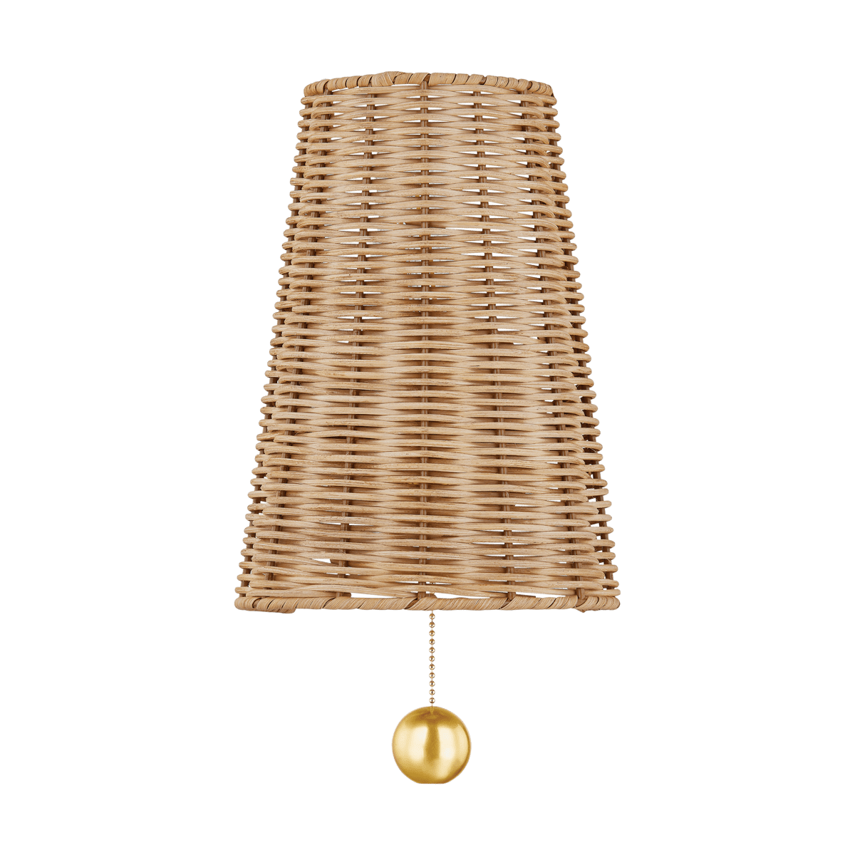 Vayda Rattan and Brass Wall Sconce
