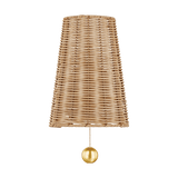 Vayda Rattan and Brass Wall Sconce