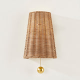Vayda Rattan and Brass Wall Sconce