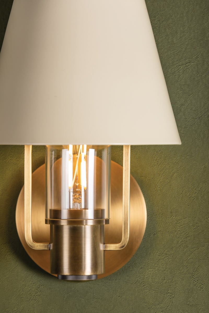 Cassette Wall Sconce in Patina Brass