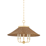 Hudson Valley Lighting Kensington Chandelier in Aged Brass - Detail Close-Up