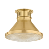 Hudson Valley Lighting Highclere Flush Mount in Aged Brass - Finish Detail
