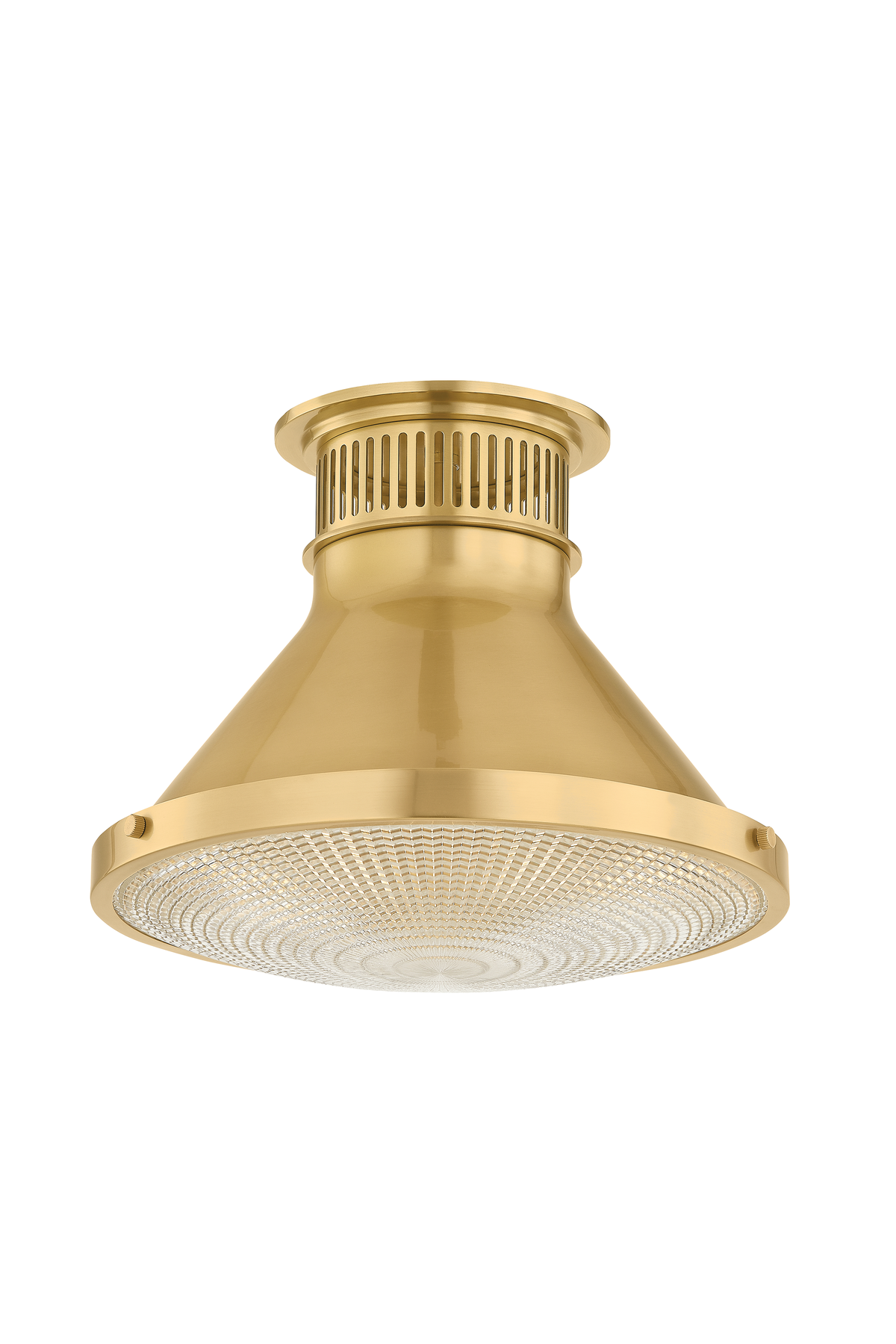 Hudson Valley Lighting Highclere Flush Mount in Aged Brass - Finish Detail