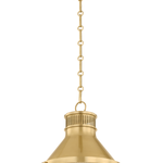 Hudson Valley Lighting Highclere Pendant in Aged Brass - Finish Detail