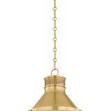 Hudson Valley Lighting Highclere Pendant in Aged Brass - Finish Detail