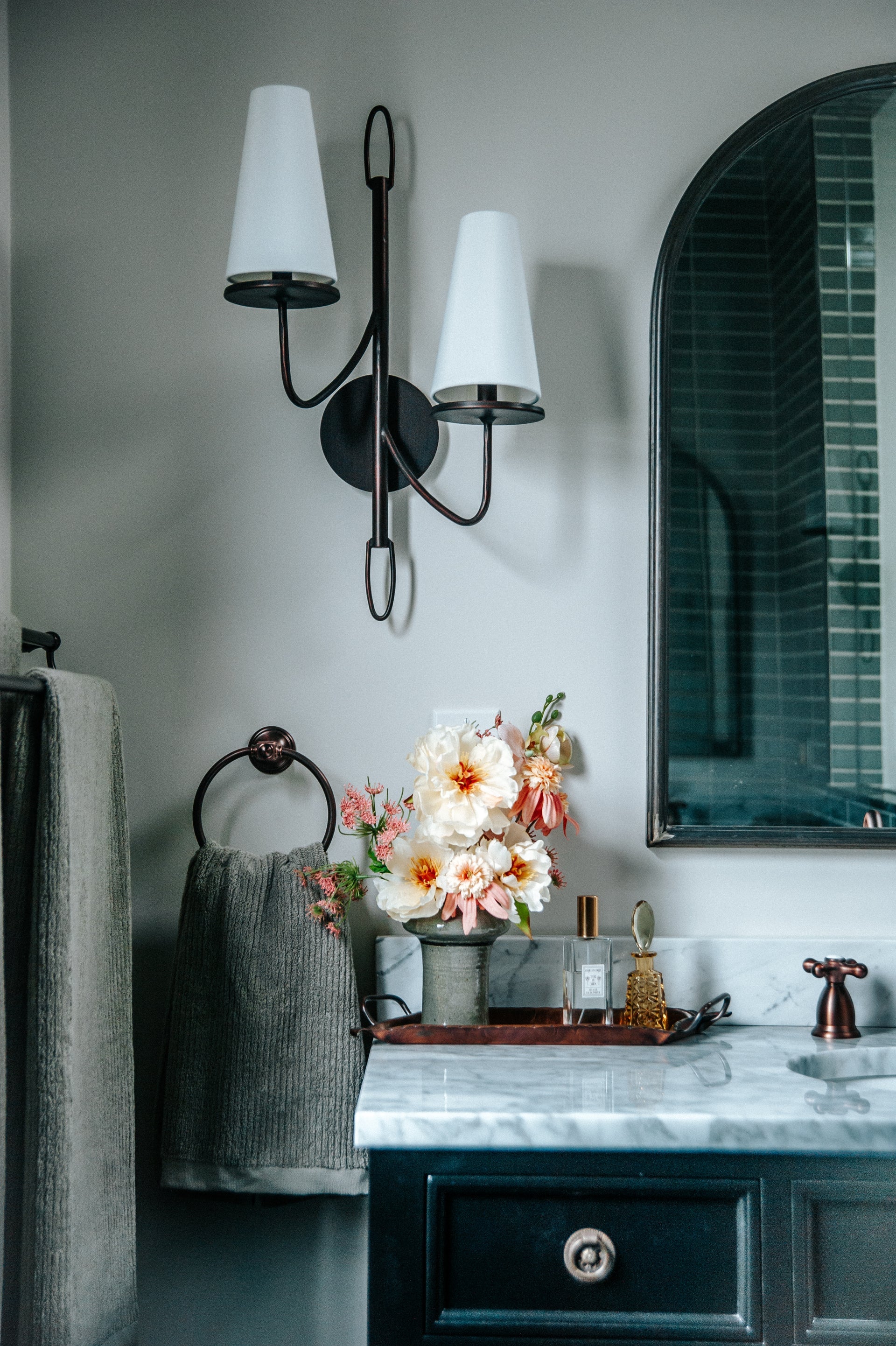 Marcus Double Wall Sconce in Bronze
