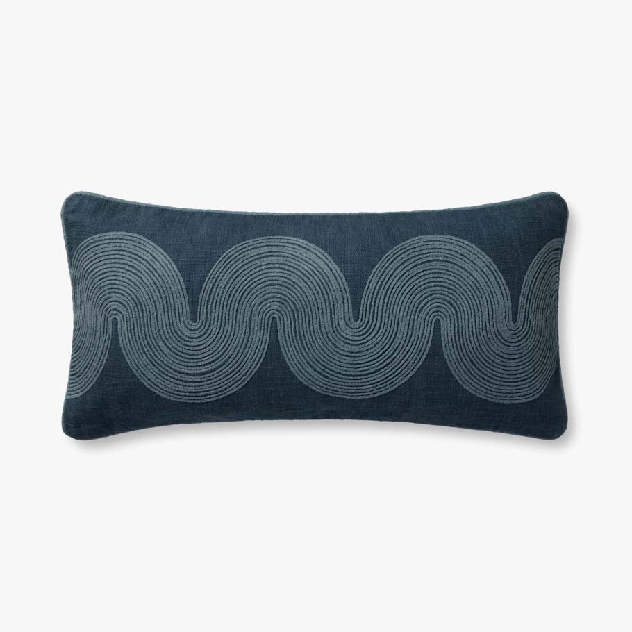 Brigette Romanek x Loloi NOT NAMED Brigette Romanek PBR0004 Navy / Blue Pillow White Cliff Studio Throw Pillows