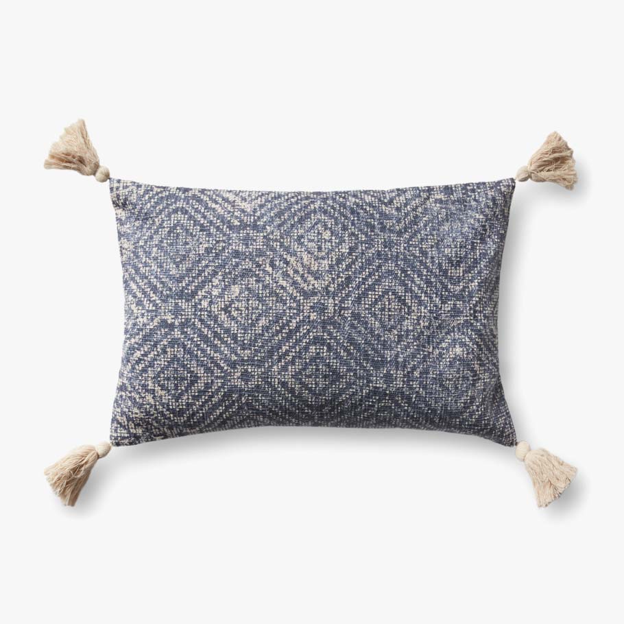 Loloi P0621 Blue Pillow White Cliff Studio Throw Pillows