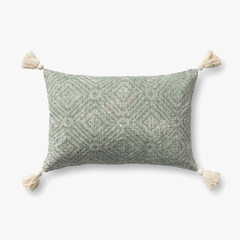 Loloi P0621 Green Pillow White Cliff Studio Throw Pillows