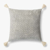 Loloi P0621 Lt Grey Pillow White Cliff Studio Throw Pillows