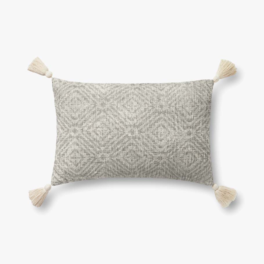 Loloi P0621 Lt Grey Pillow White Cliff Studio Throw Pillows