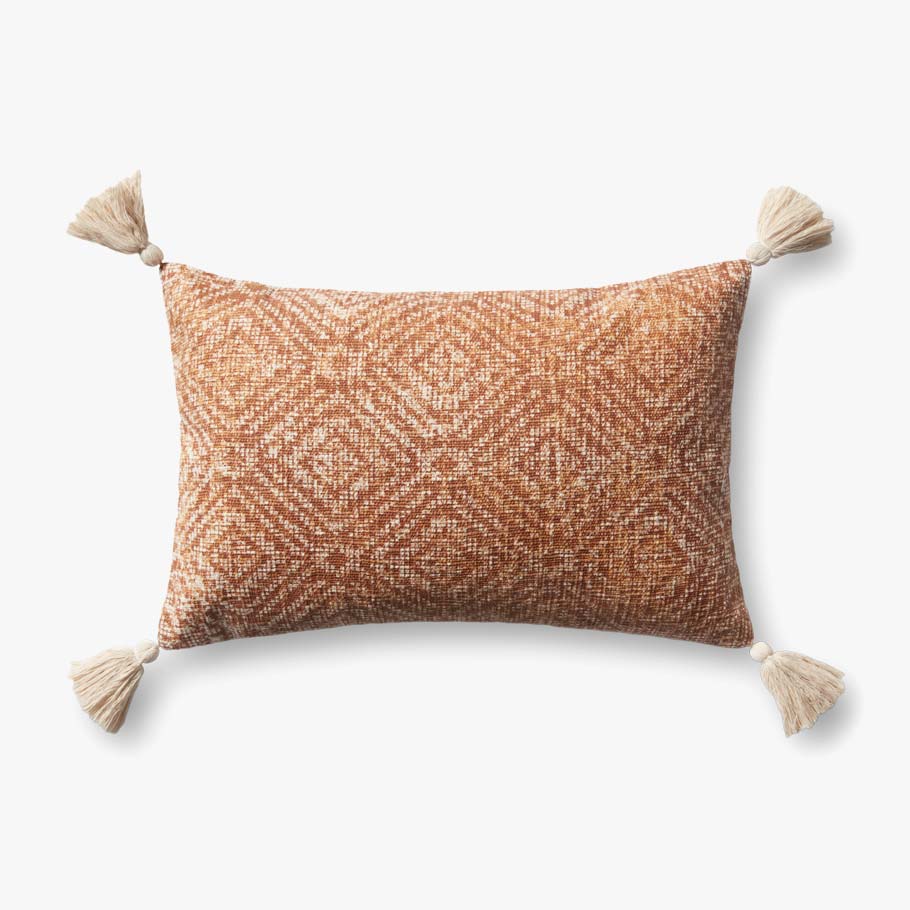 Loloi P0621 Orange Pillow White Cliff Studio Throw Pillows