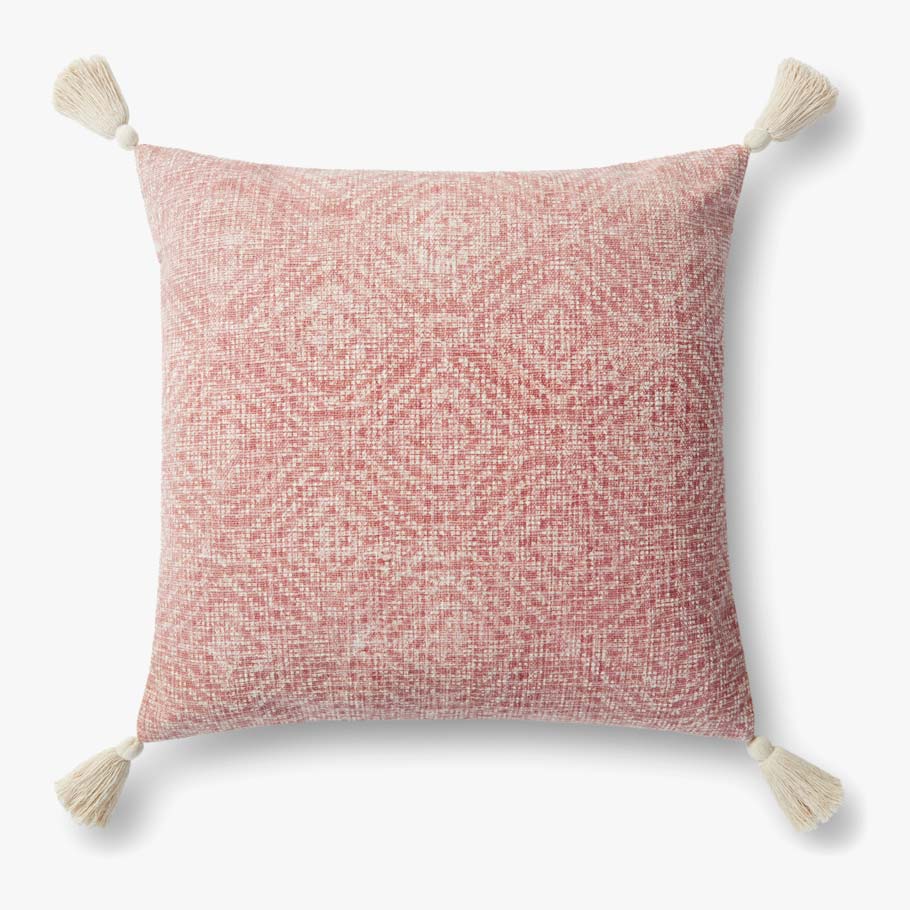 Loloi P0621 Pink Pillow White Cliff Studio Throw Pillows