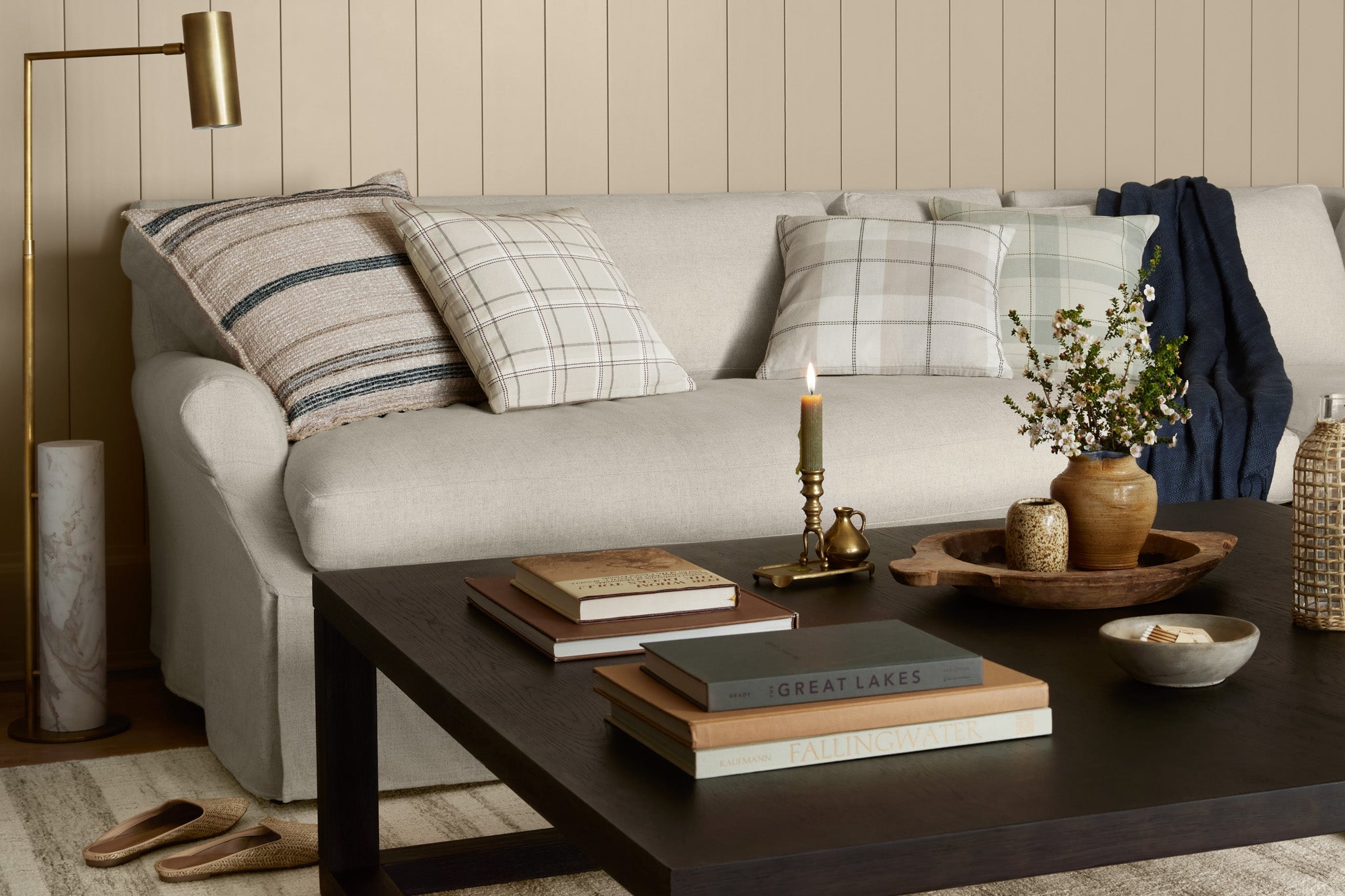 Chris Loves Julia x Loloi Teddy Beige / Multi Pillow White Cliff Studio Throw Pillows