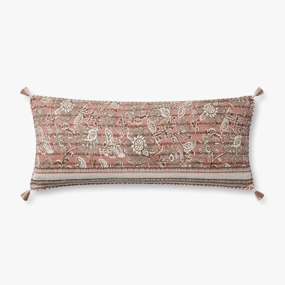 Loloi PLL0112 Rose / Ivory Pillow White Cliff Studio Throw Pillows