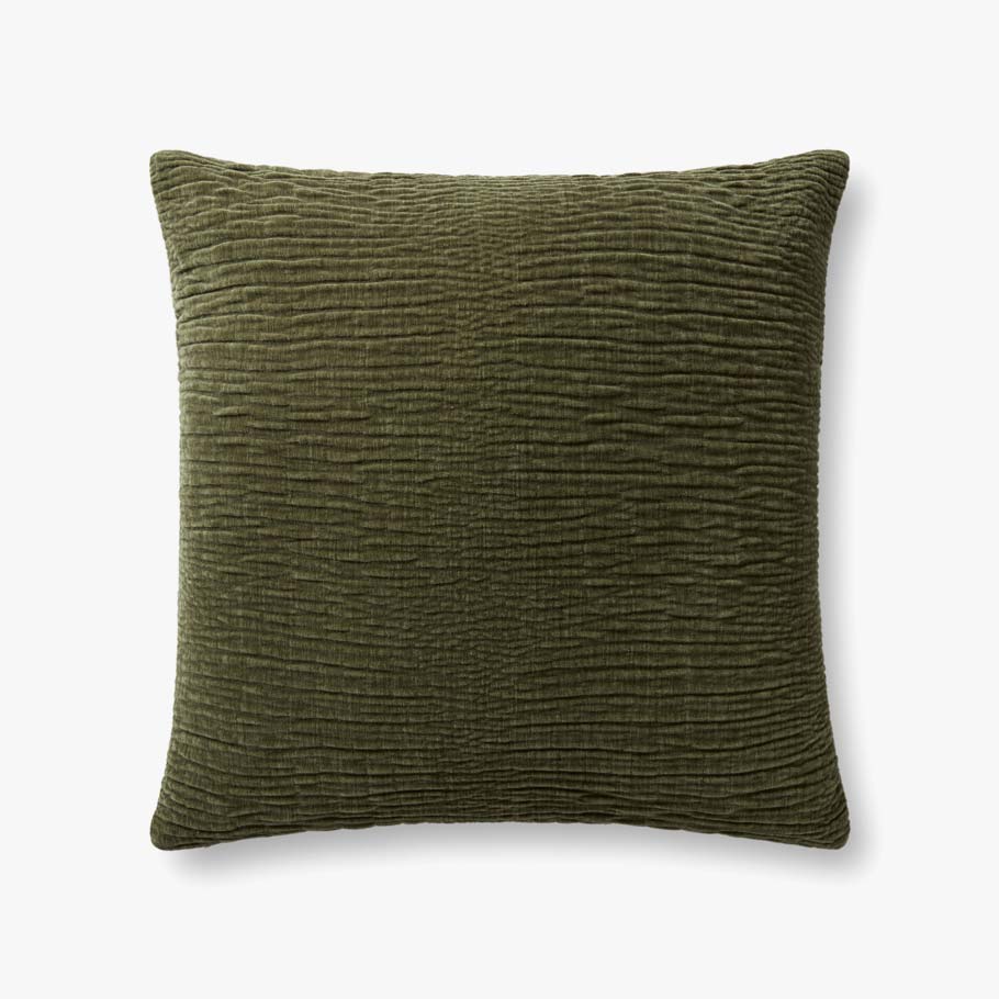 Loloi PLL0097 Olive Pillow White Cliff Studio Throw Pillows