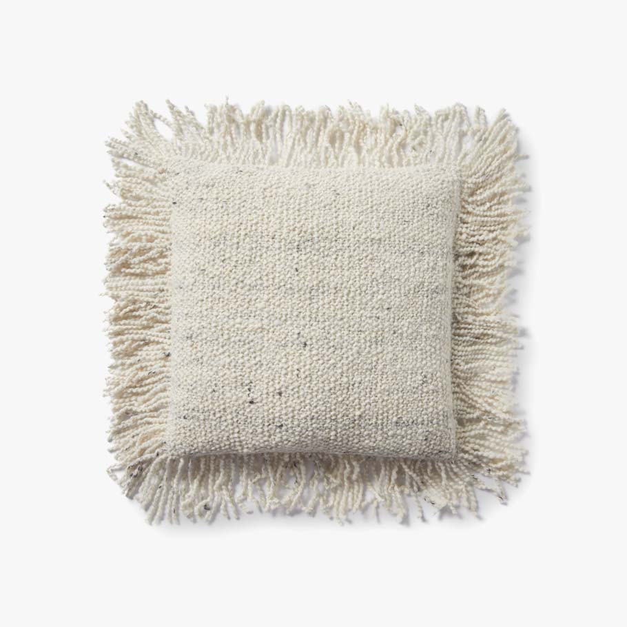 Loloi PLL0033 Ivory Pillow White Cliff Studio Throw Pillows
