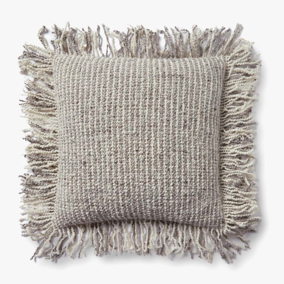 Loloi PLL0033 Ivory / Beige Pillow White Cliff Studio Throw Pillows