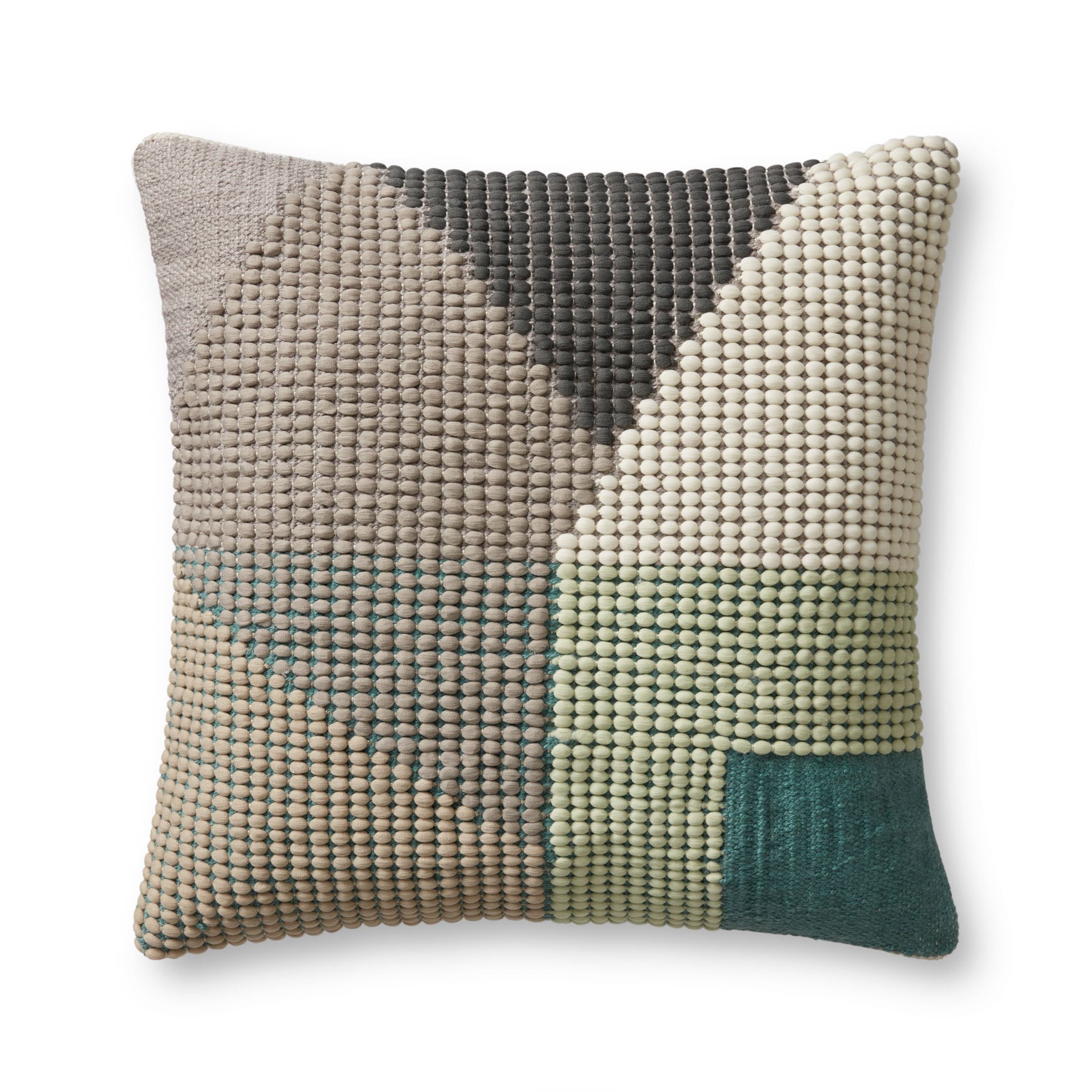 Loloi P0504 Teal / Multi Pillow White Cliff Studio Throw Pillows