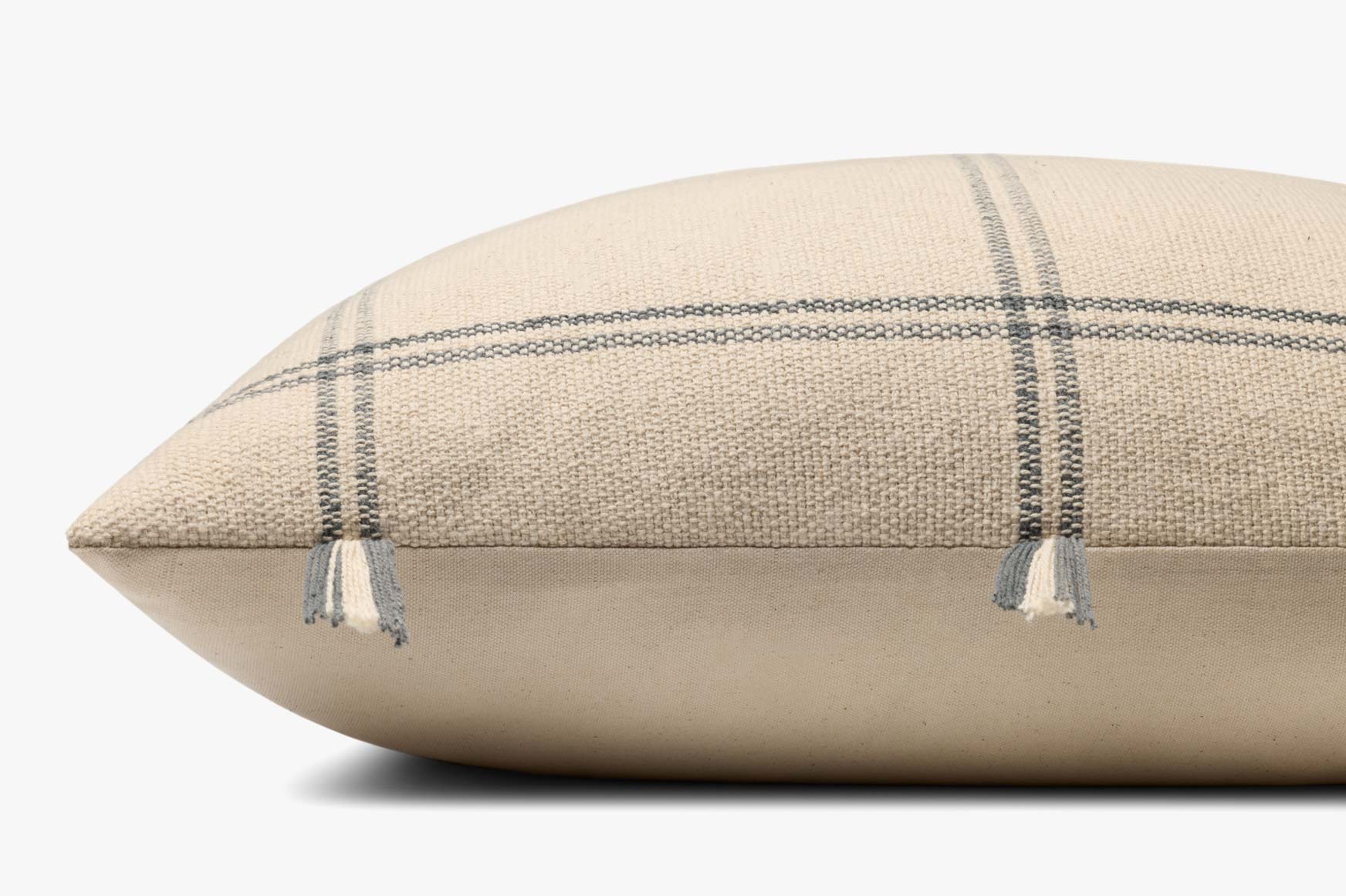 Amber Lewis x Loloi Lainey Natural / Blue Pillow White Cliff Studio Throw Pillows