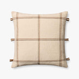 Amber Lewis x Loloi Lainey Natural / Brown Pillow White Cliff Studio Throw Pillows