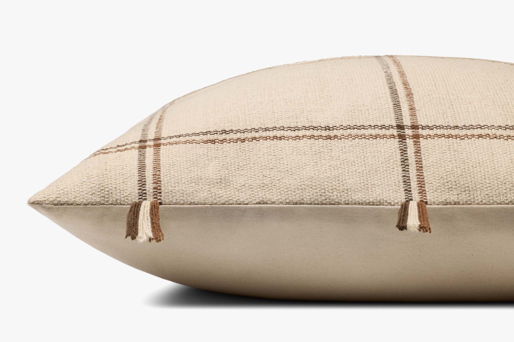 Amber Lewis x Loloi Lainey Natural / Brown Pillow White Cliff Studio Throw Pillows