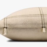 Amber Lewis x Loloi Lainey Natural / Olive Pillow White Cliff Studio Throw Pillows