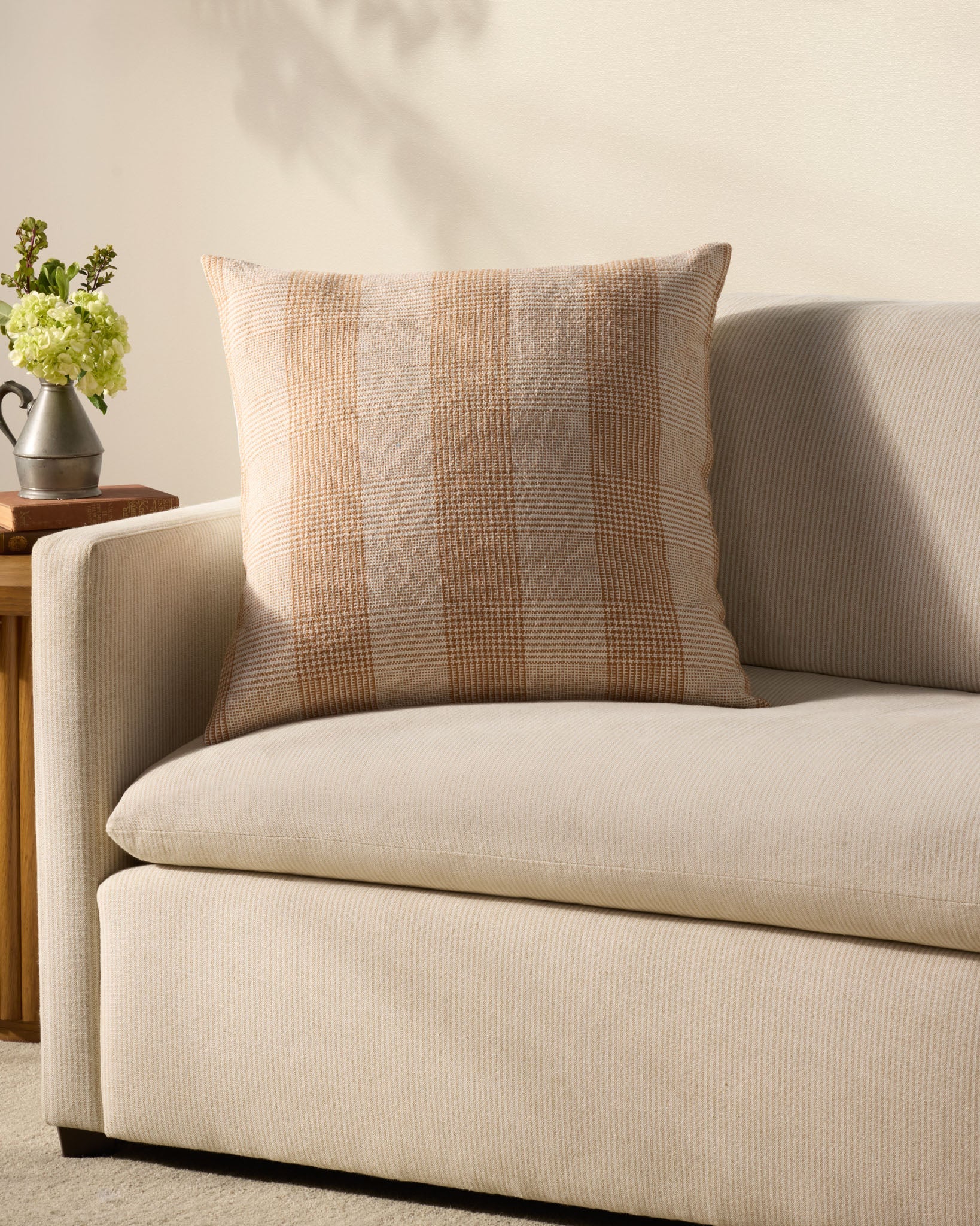 Chris Loves Julia x Loloi Auggie Orange / White Pillow White Cliff Studio Throw Pillows