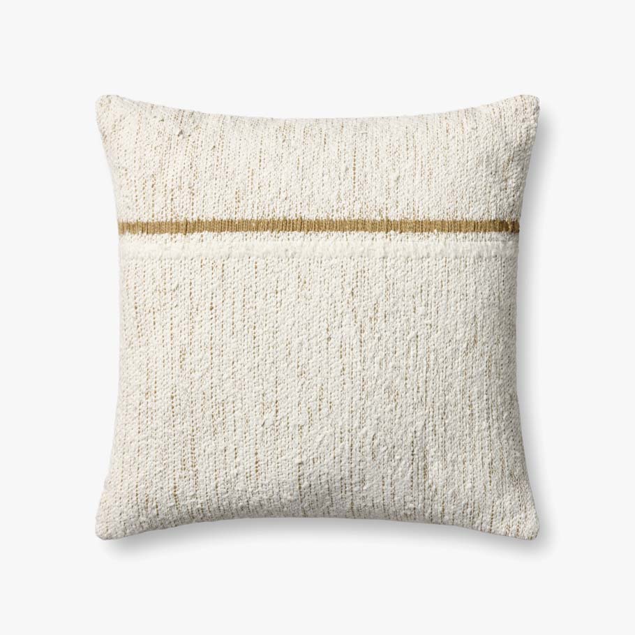 Loloi Pll0192 Ivory / Gold Pillow White Cliff Studio Throw Pillows