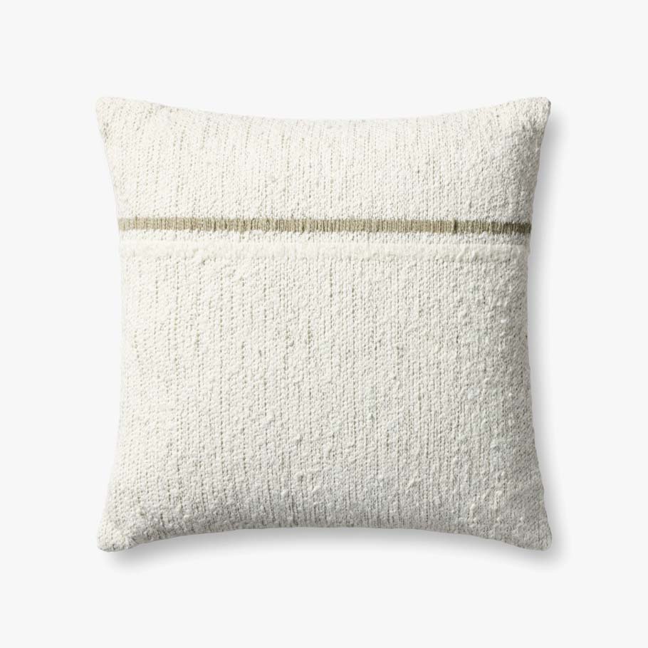 Loloi Pll0192 Ivory / Moss Pillow White Cliff Studio Throw Pillows