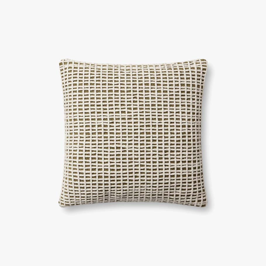 Loloi PLL0119 Green / Ivory Pillow White Cliff Studio Throw Pillows