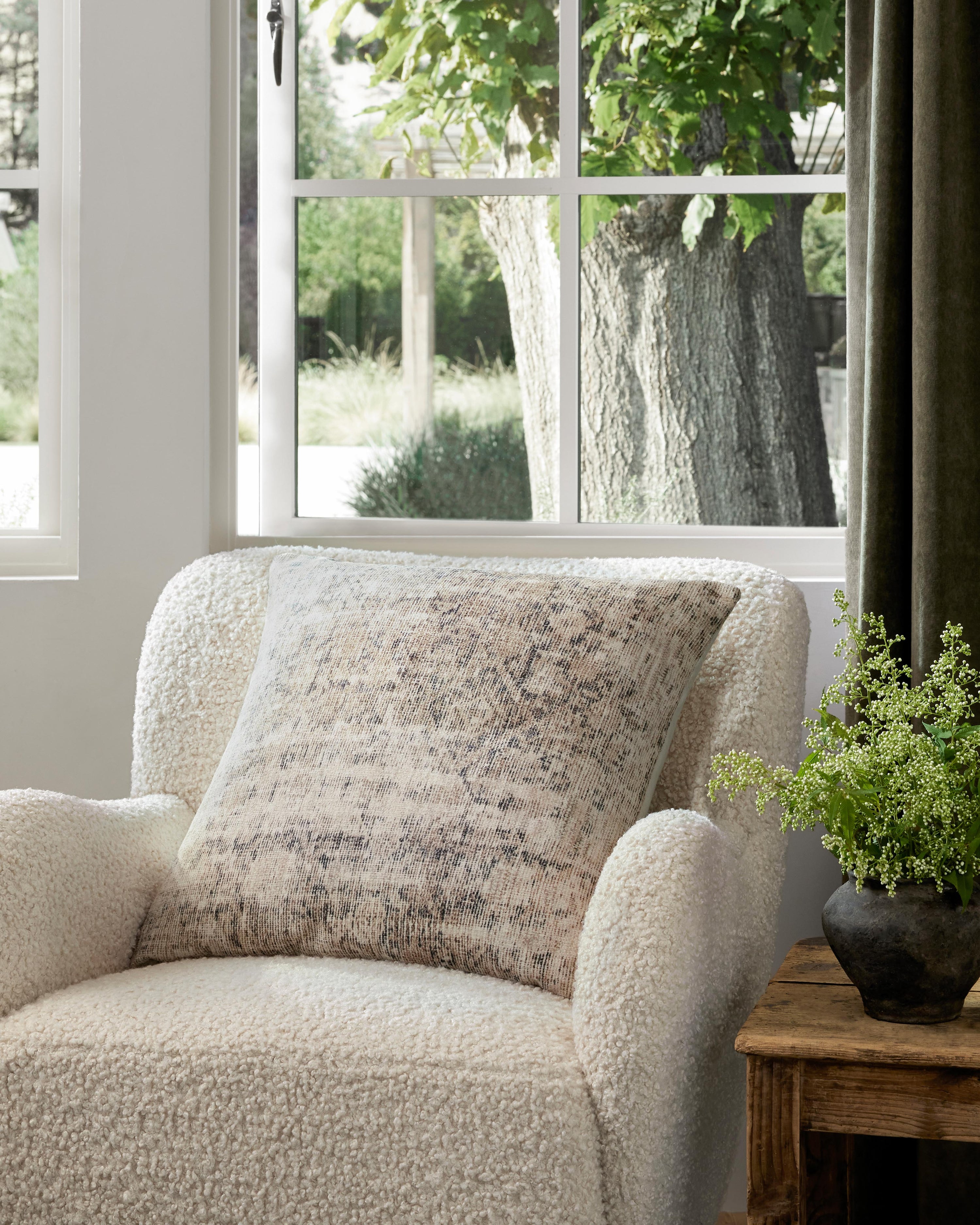 Amber Lewis x Loloi No Name Antique Ivory / Graphite Pillow - Image 3