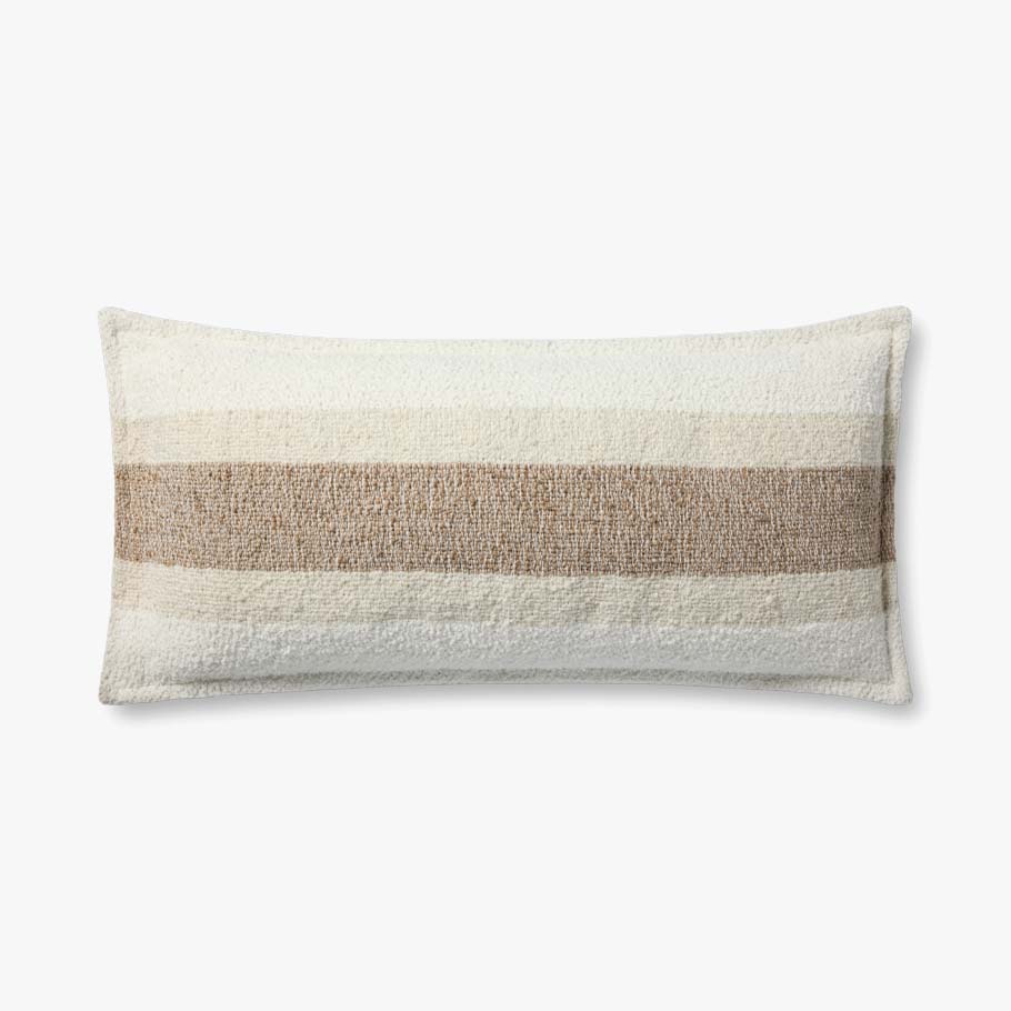 Brigette Romanek x Loloi NOT NAMED Brigette Romanek PBR0012 Natural / Multi Pillow White Cliff Studio Throw Pillows
