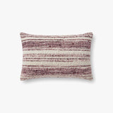 Chris Loves Julia x Loloi PCJ0002 Burgundy / Ivory Pillow White Cliff Studio Throw Pillows