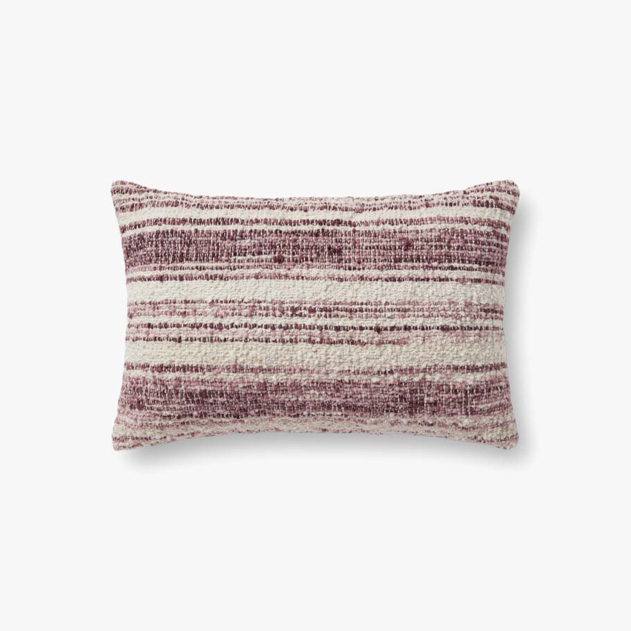 Chris Loves Julia x Loloi PCJ0002 Burgundy / Ivory Pillow White Cliff Studio Throw Pillows