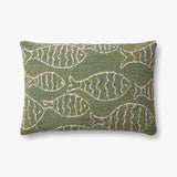 Loloi P0908 Green Pillow White Cliff Studio Throw Pillows