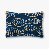 Loloi P0908 Navy Pillow White Cliff Studio Throw Pillows