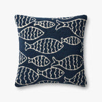 Loloi P0908 Navy Pillow White Cliff Studio Throw Pillows