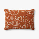 Loloi P0908 Orange Pillow White Cliff Studio Throw Pillows