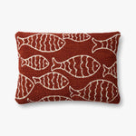 Loloi P0908 Red Pillow White Cliff Studio Throw Pillows