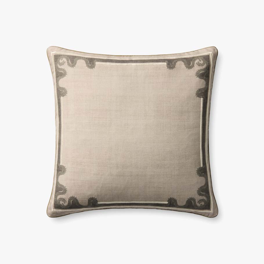 Brigette Romanek x Loloi Not Named Natural / Green Pillow White Cliff Studio Throw Pillows