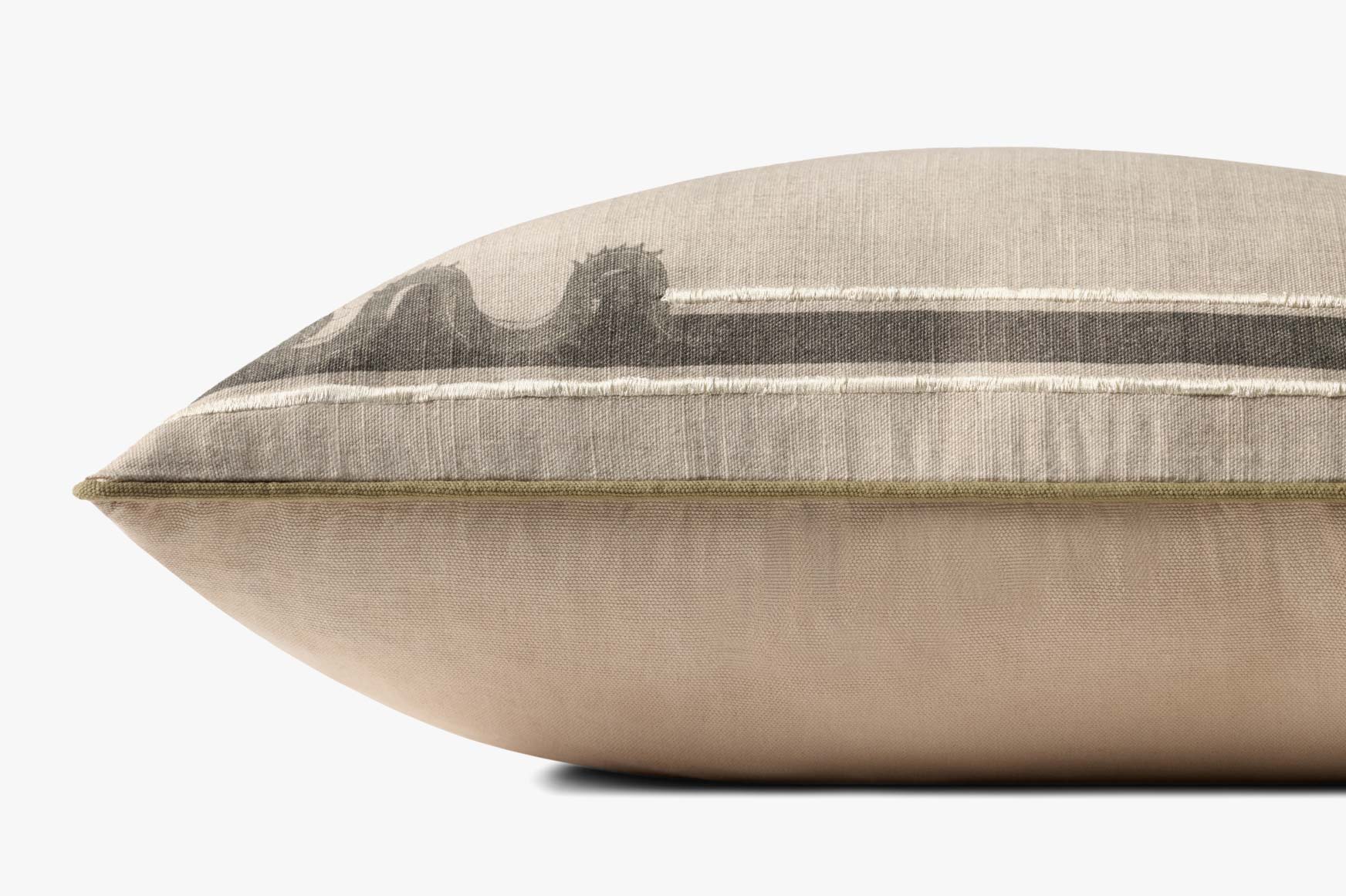 Brigette Romanek x Loloi Not Named Natural / Green Pillow White Cliff Studio Throw Pillows