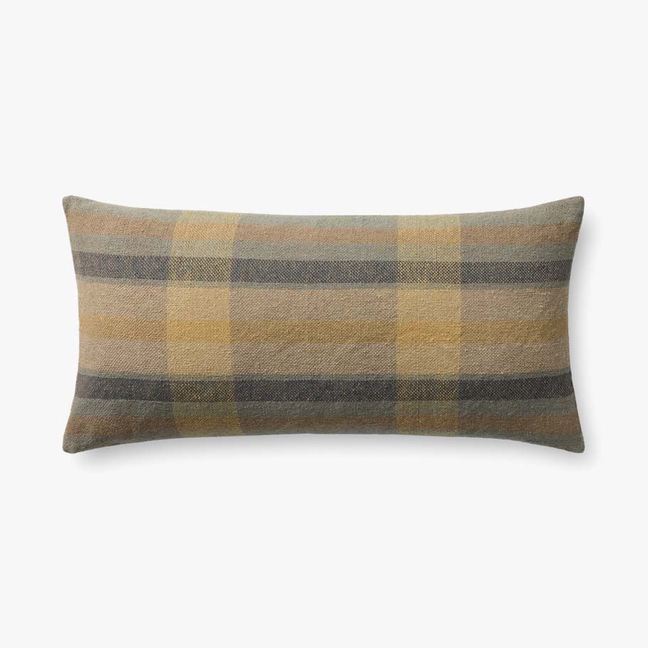 Chris Loves Julia x Loloi Andi Yellow / Blue Pillow White Cliff Studio Throw Pillows
