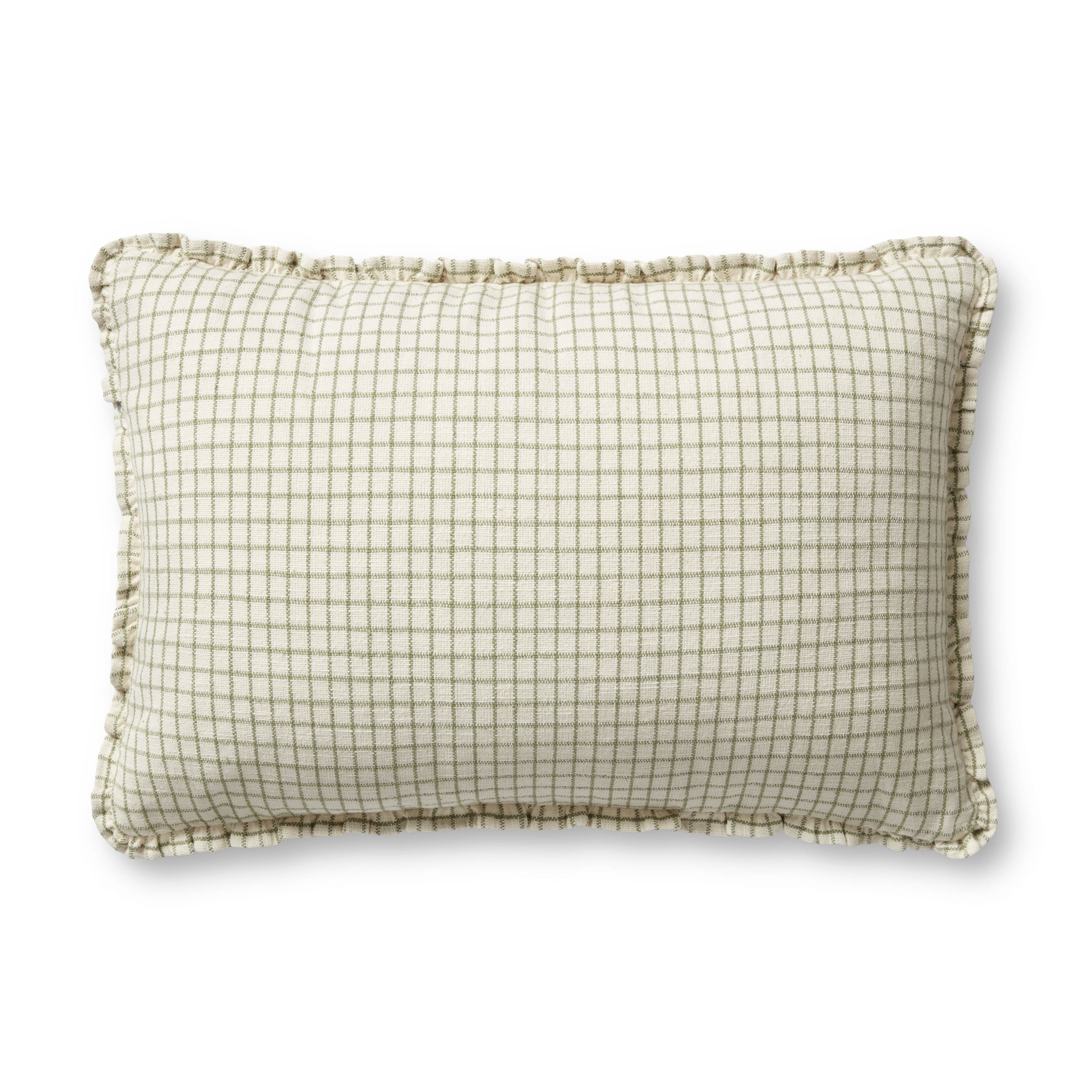 Chris Loves Julia x Loloi Dinah Ivory  / Moss Pillow