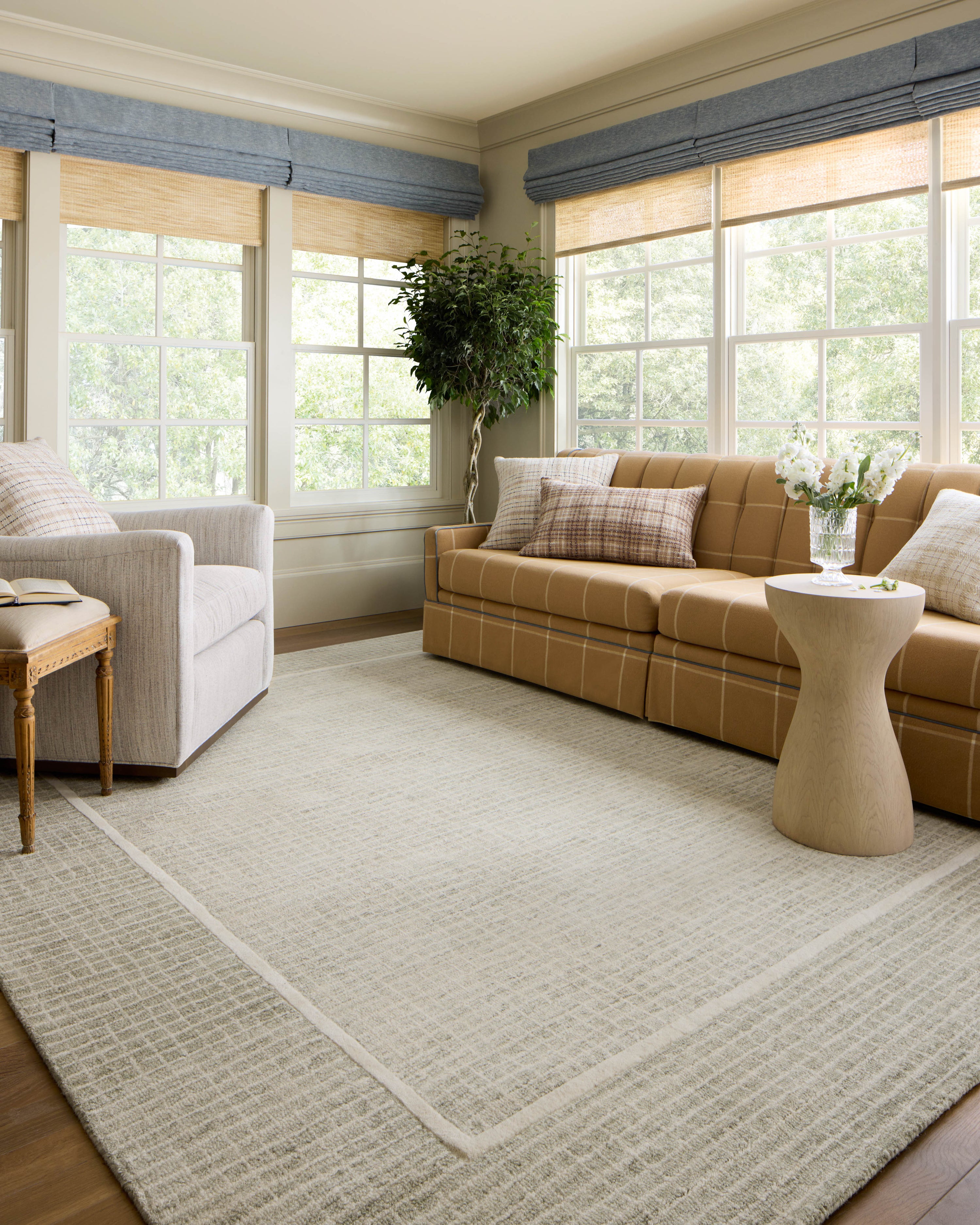 Chris Loves Julia x Loloi Beau Brown  / Ivory Pillow - Image 3