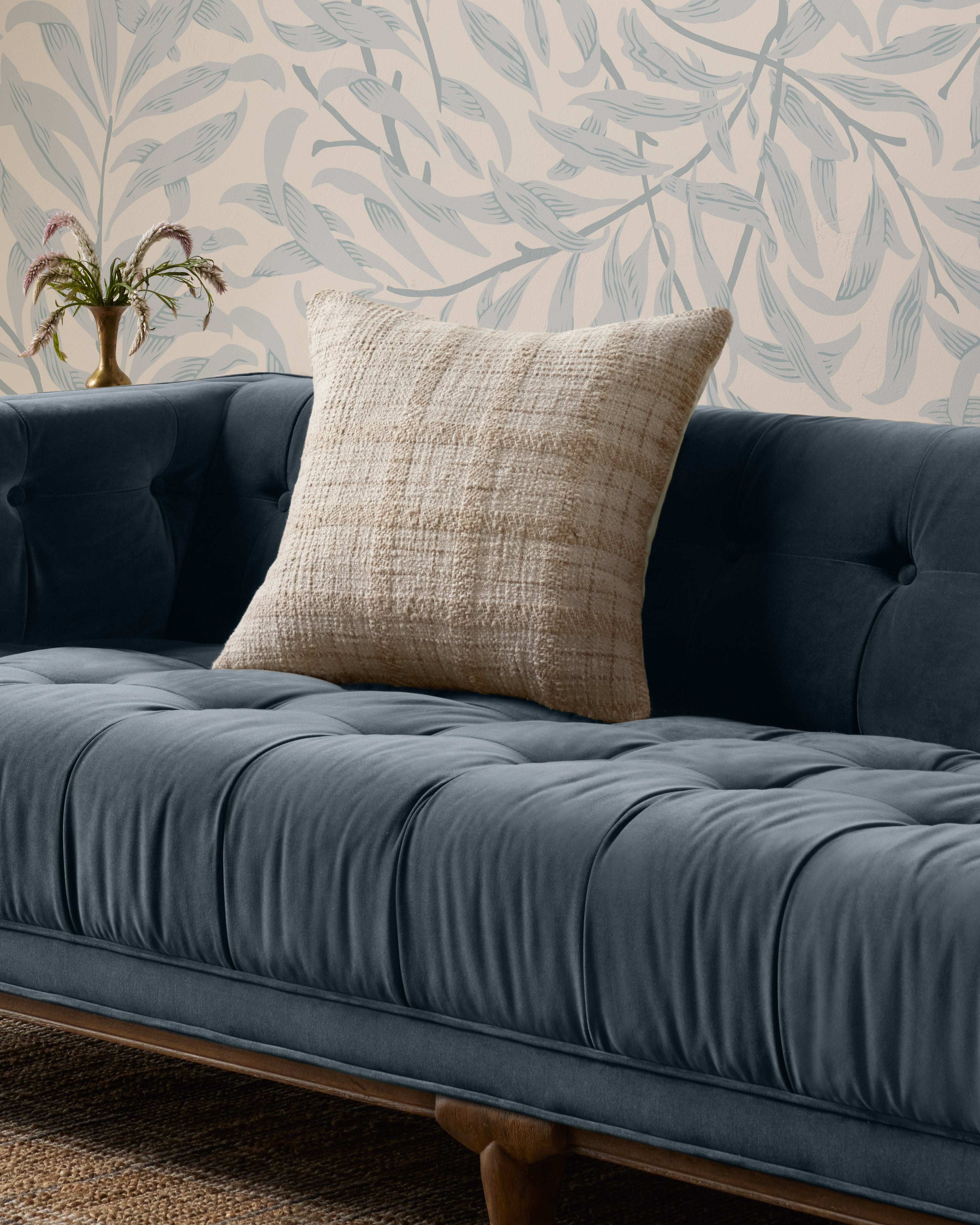 Chris Loves Julia x Loloi Fern Ivory  / Beige Pillow - Image 5